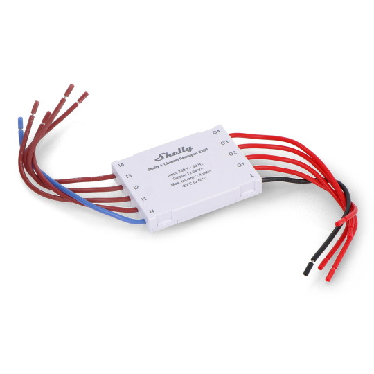 Розв'язувач Shelly - 4-канальний розв'язувач 230 В