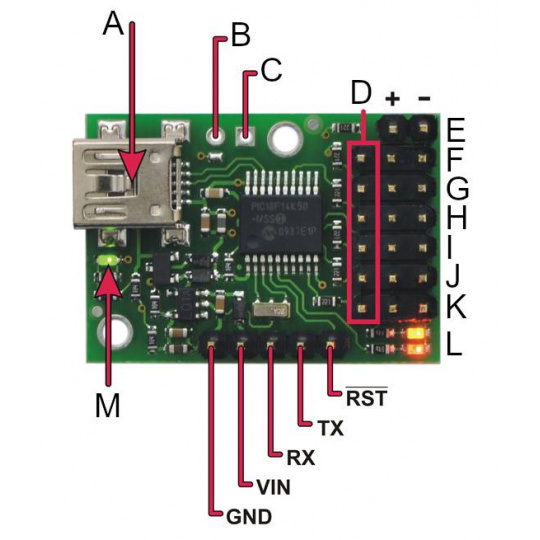 6-канальний сервоконтролер Micro Maestro USB - Pololu 1351