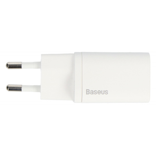 Блок живлення Baseus Super Si Quick Charger USB-C - 5V/3A 20W - білий