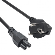Przewód zasilający koniczynka IEC C5/IEC C7 - 1m czarny - Akyga AK-NB-08C