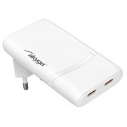Zasilacz 2x USB C 5-20V/2,25-3A - Akyga AK-CH-32