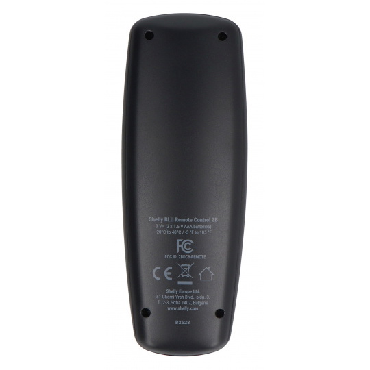Пульт дистанційного керування Shelly BLU ZB - Пульт дистанційного керування для розумного дому - ZigBee/Bluetooth - Чорний