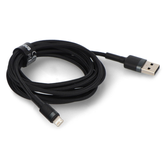 Кабель Baseus Cafule USB A - Lightning, сіро-чорний, 2 м