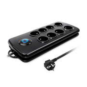 Listwa zasilająca czarna - 8 gniazd - 2,5m - Qoltec 50161