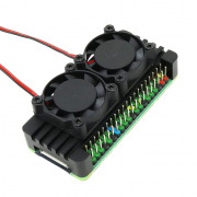 Radiator aluminiowy z podwójnym wentylatorem do Raspberry Pi Zero/Zero 2 W - PiHut 105150