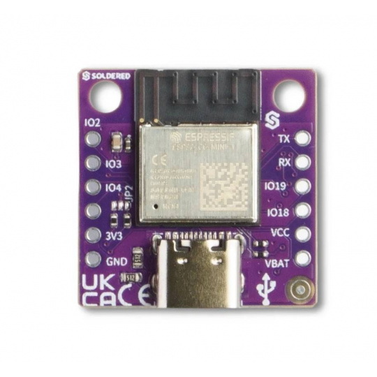 NULA Mini ESP32-C6 - плата разработки WiFi/Bluetooth/Thread/ZigBee - без разъемов - припаяна 333356