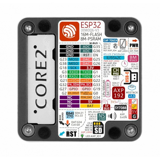 M5Stack Core2 v1.3 - Модуль розробки - ESP32 - M5Stack K010-V13