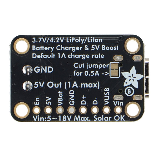 Модуль заряджання акумулятора Li-Pol/Li-Ion 5V bq25185 USB Type-C/DC/сонячна панель - Adafruit 6106