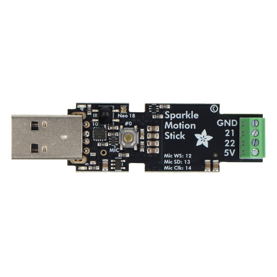 Sparkle Motion Stick — контроллер для адресуемых светодиодных лент и светодиодов — ESP32 — USB — Adafruit 6332