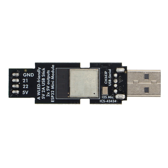 Sparkle Motion Stick — контроллер для адресуемых светодиодных лент и светодиодов — ESP32 — USB — Adafruit 6332