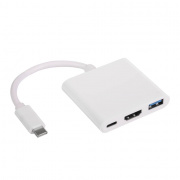 Hub USB C - USB A 3.0, USB C i HDMI 4K - Akyga AK-AD-57