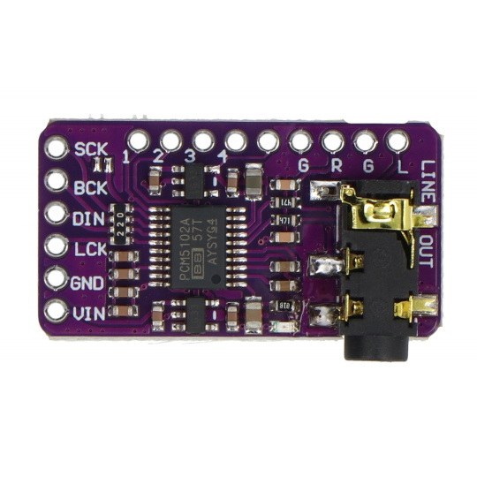 ЦАП-модуль PCM5102 — стерео I2S 5 В с аудиовыходом 3,5 мм.