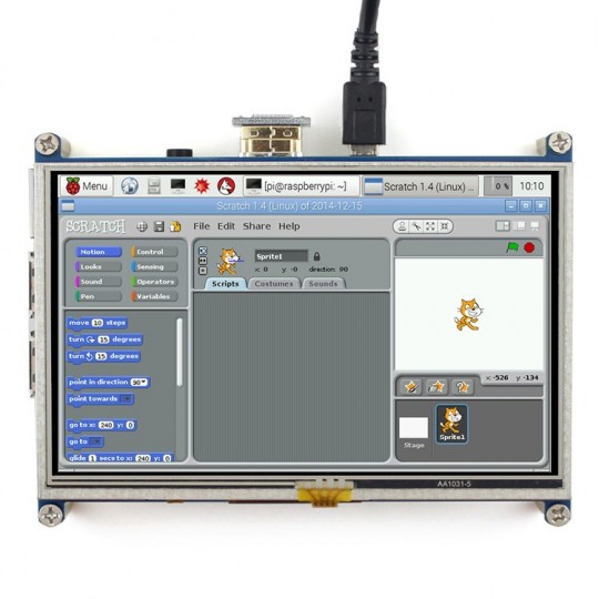РК-TFT резистивний сенсорний екран 5 дюймів 800x480 пікселів HDMI + GPIO для Raspberry Pi 4/3/2/B+/Zero - Waveshare 10563