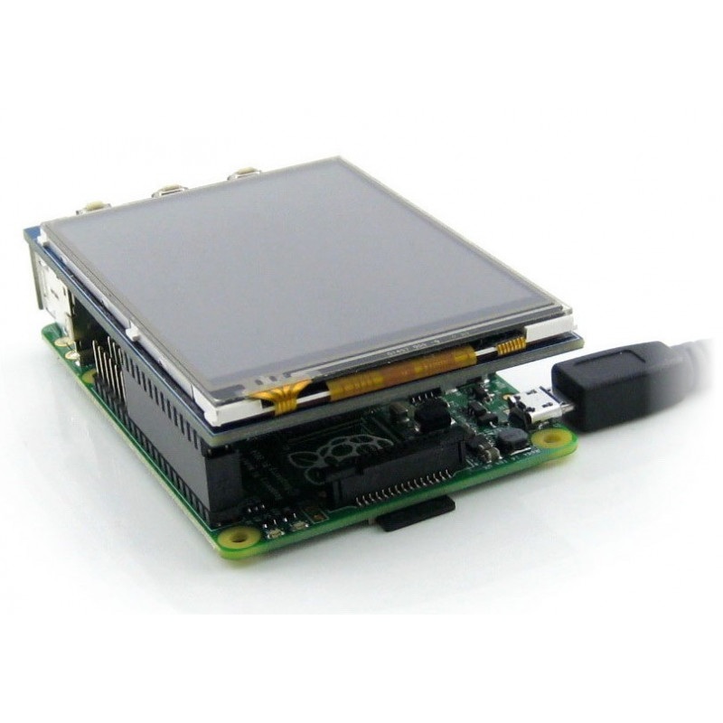 Ekran dotykowy rezystancyjny LCD TFT 3,2" 320x240px GPIO dla Raspberry Pi 2/B+