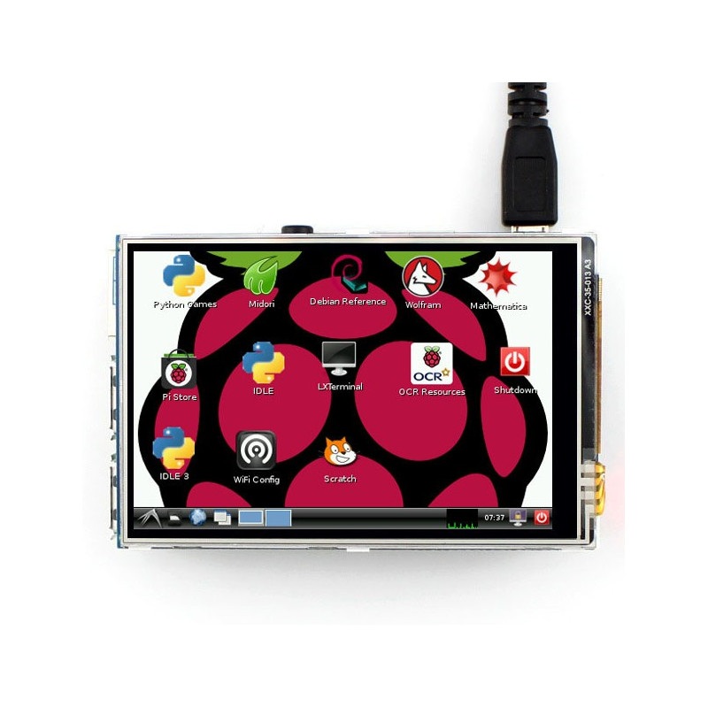 Ekran dotykowy rezystancyjny LCD TFT 3,5" 320x240px GPIO dla Raspberry Pi 2/B+