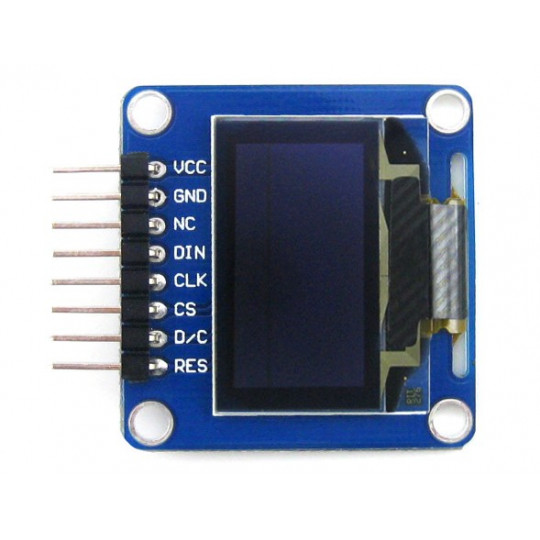 Двоколірний графічний OLED-дисплей 0,96 дюйма (A) 128x64 пікселів SPI/I2C - кутові роз'єми - Waveshare 9085