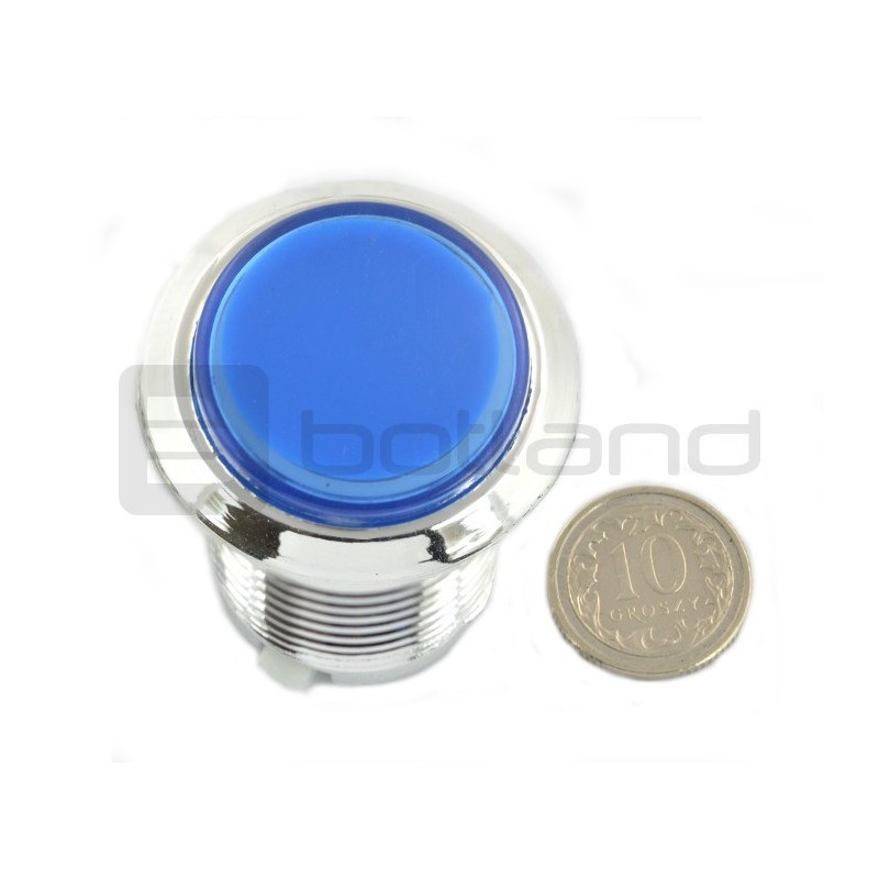 Push Button 3,3cm - niebieskie podświetlenie