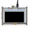 Ekran dotykowy rezystancyjny LCD TFT 5'' 800x480px HDMI + GPIO dla Raspberry Pi 2/B+ + obudowa czarno-biała   - zdjęcie 8