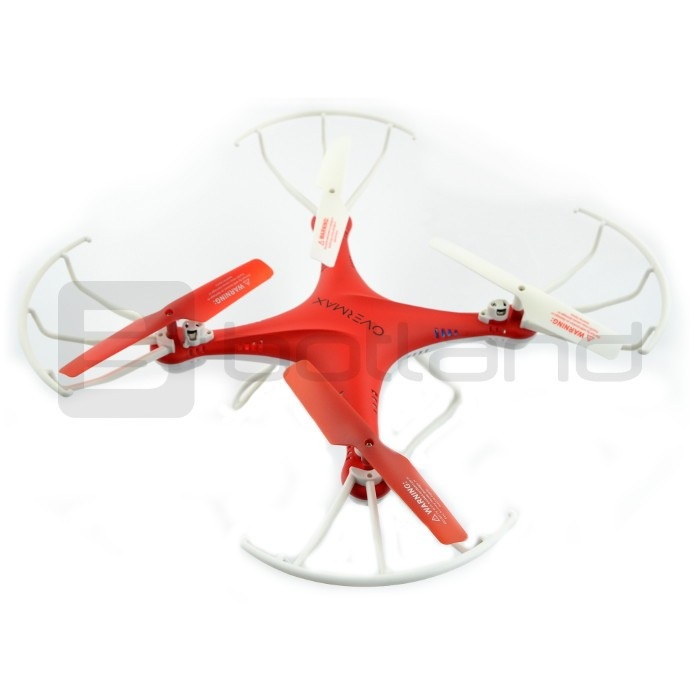 Dron quadrocopter OverMax X-Bee drone 3.1 2.4GHz z kamerą 2MPx czerwony - 34cm