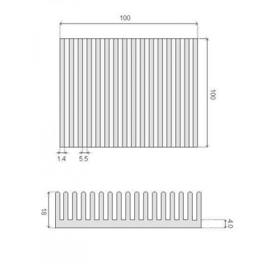 Радіатор RAD35 100x100x18 мм