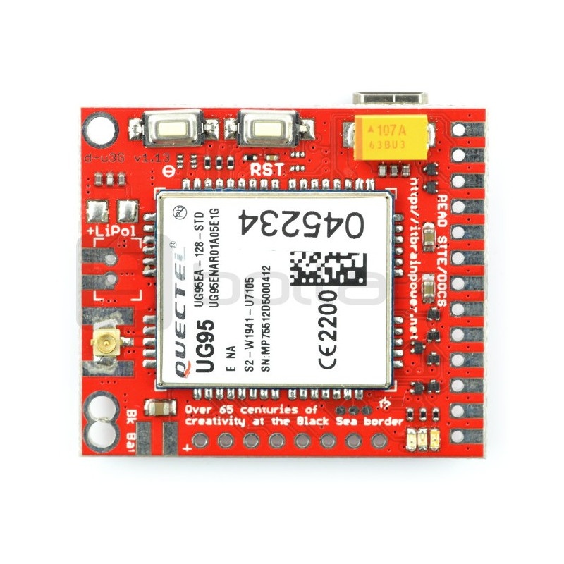 d-u3G μ-shield v.1.13 - do Arduino i Raspberry Pi - złącze u.FL
