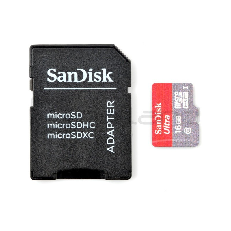 Karta pamięci SanDisk Ultra micro SD / SDHC 16GB 533x UHS-I klasa 10 z adapterem