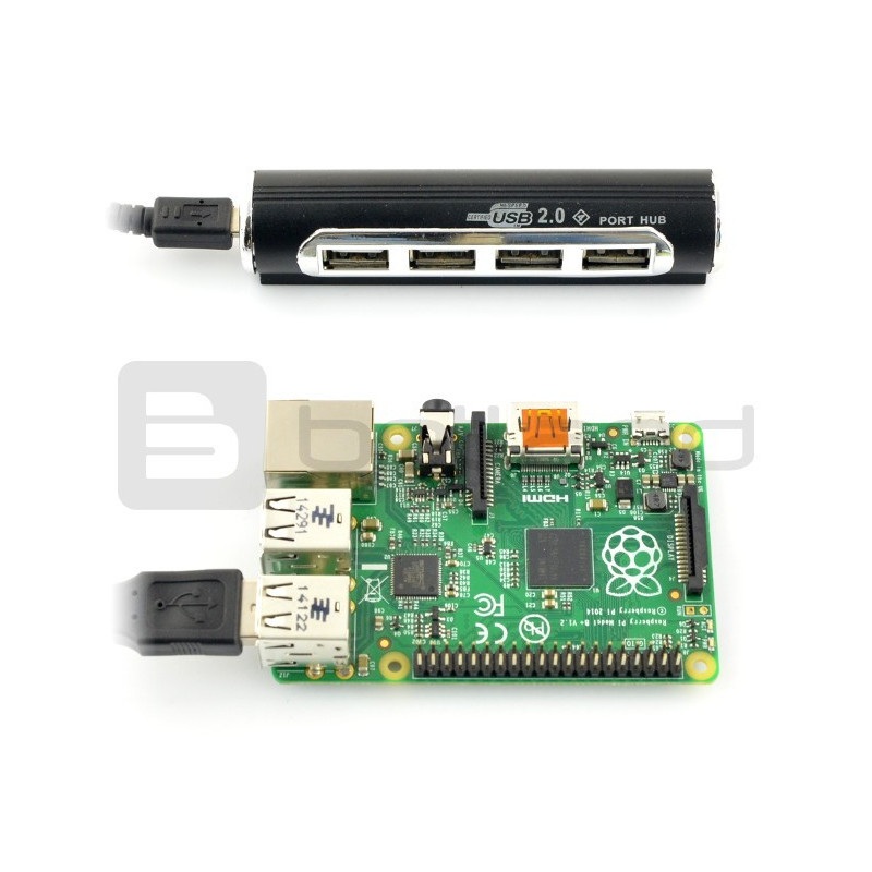 Tracer H6 - HUB USB 2.0 aktywny hub 4-portowy z zasilaczem 5V/1A