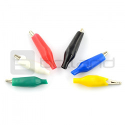 Złącza krokodylkowe kolorowe - 6 szt.