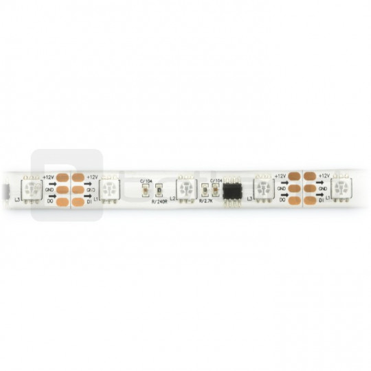 Світлодіодна стрічка RGB WS2811 - цифрова, адресна - IP65 48 світлодіодів/м, 12 Вт/м, 12 В - 5 м
