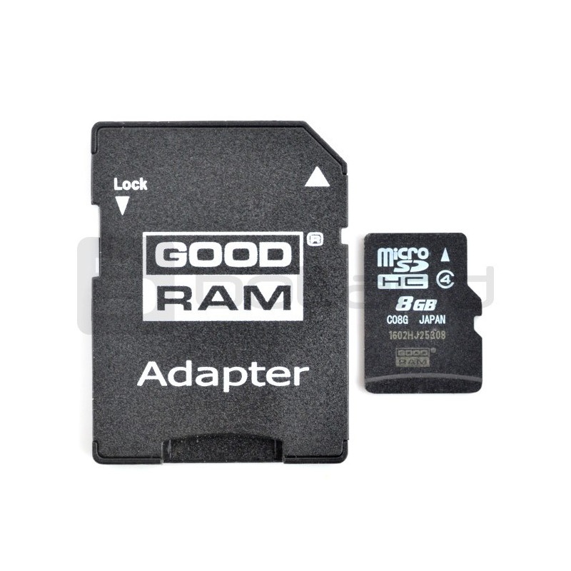 Karta pamięci Goodram micro SD / SDHC 8GB klasa 4 z adapterem