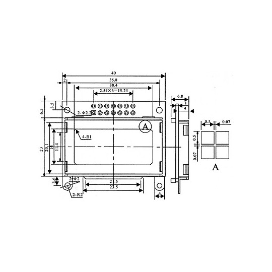 РК-дисплей 2x8 символів зеленого кольору з чорною рамкою - Pololu 356