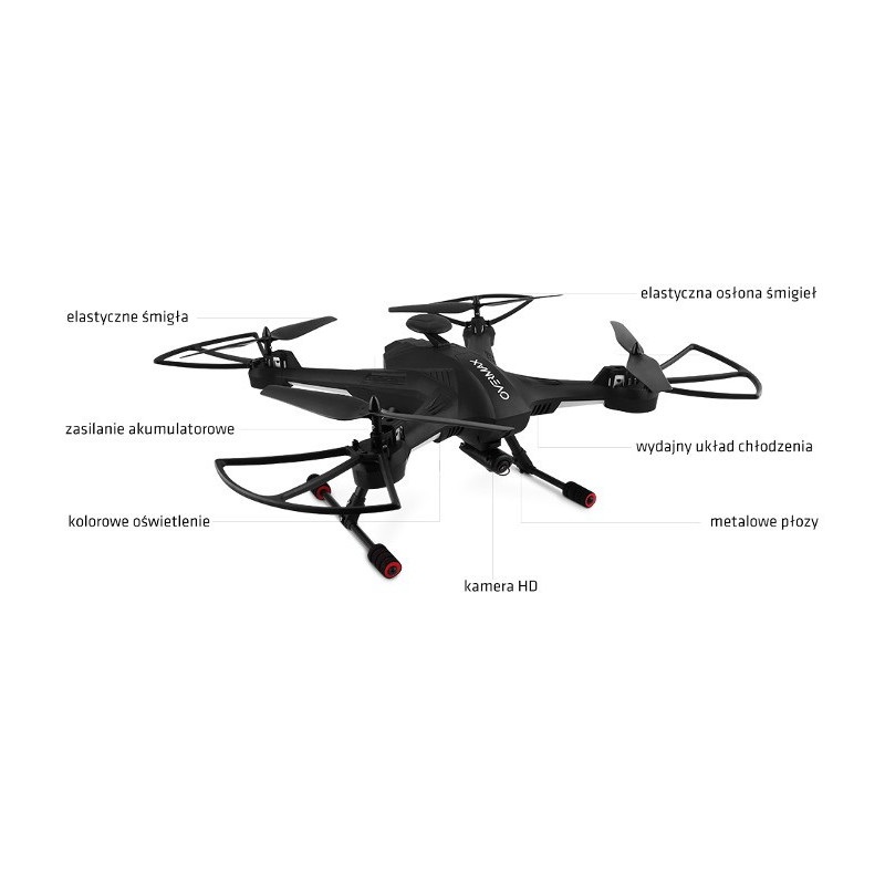Dron quadrocopter OverMax X-Bee drone 5.2 WiFi 2.4GHz z kamerą FPV - 62cm + ekran + 2 dodatkowe akumulatory