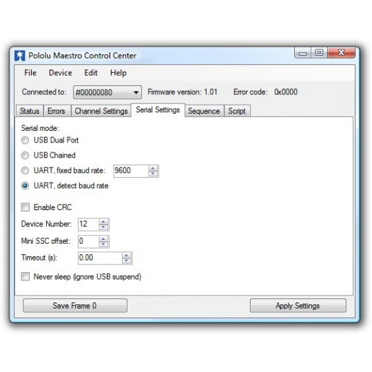 6-канальний сервоконтролер Micro Maestro USB - Pololu 1350