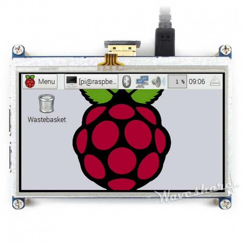 Ekran dotykowy rezystancyjny LCD 4,3'' 480x272px HDMI + GPIO dla Raspberry Pi 3/2/B+
