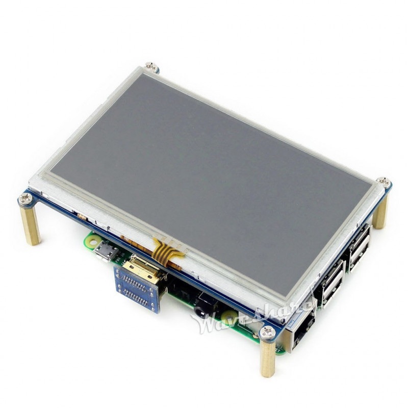 Ekran dotykowy rezystancyjny LCD 4,3'' 480x272px HDMI + GPIO dla Raspberry Pi 3/2/B+