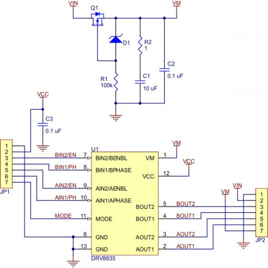 DRV8835 - двоканальний контролер двигуна 11V/1.2A - Pololu 2135