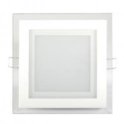 Panel LED ART szklany kwadratowy 16x16cm, 12W, 800lm, AC80-265V, 3000K - biała ciepła