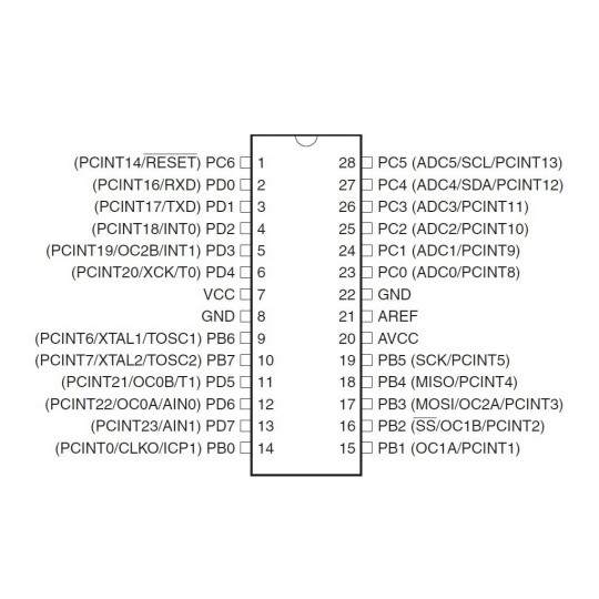 Мікроконтролер AVR - ATmega88PA-PU DIP