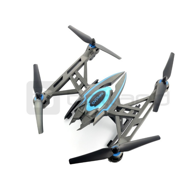 Dron quadrocopter OverMax X-Bee drone 7.1 2.4GHz z gimbalem i kamerą HD - 65cm + dodatkowy akumulator + ekran