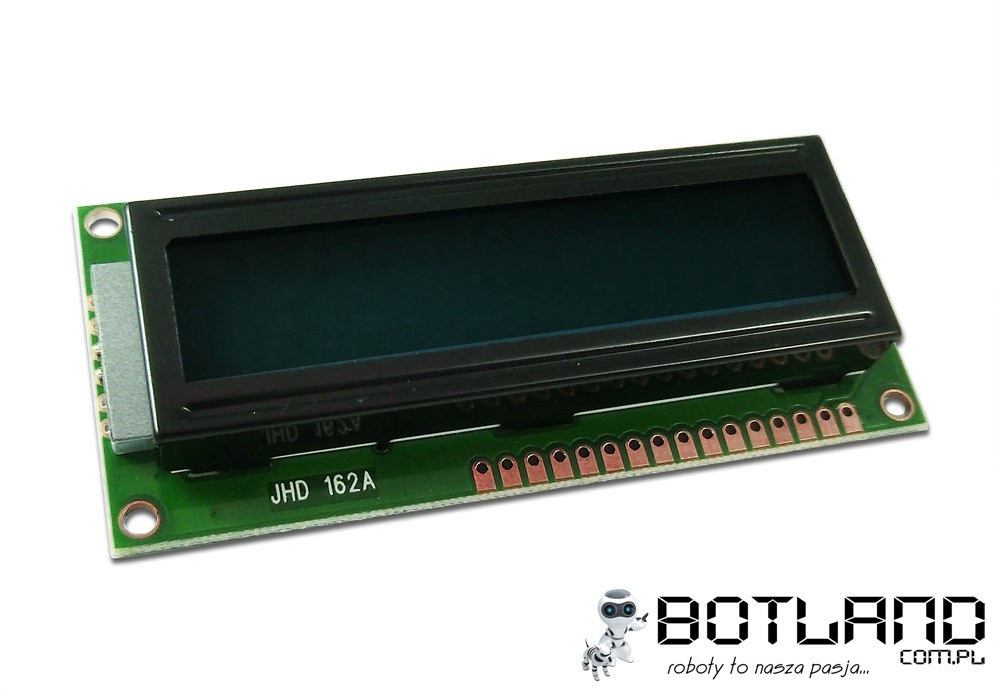 Wyświetlacz LCD 2x16 znaków czarno-zielony