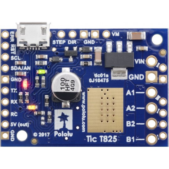 Tic T825 - USB-контролер крокового двигуна 45 В/2,5 А - Pololu 3131