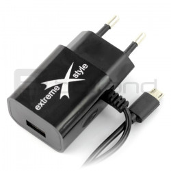 Zasilacz Extreme microUSB + USB 5V 2,1A