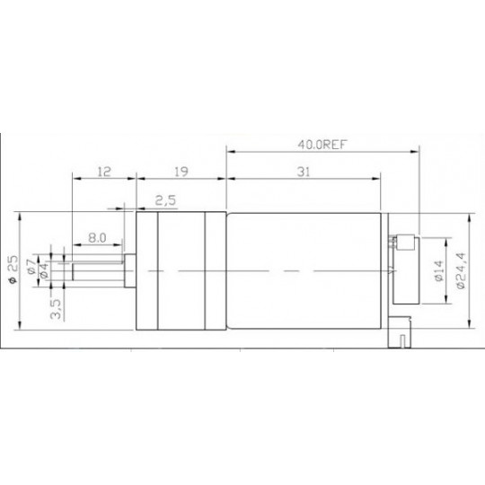 6V 300 об/хв редукторний двигун + енкодер