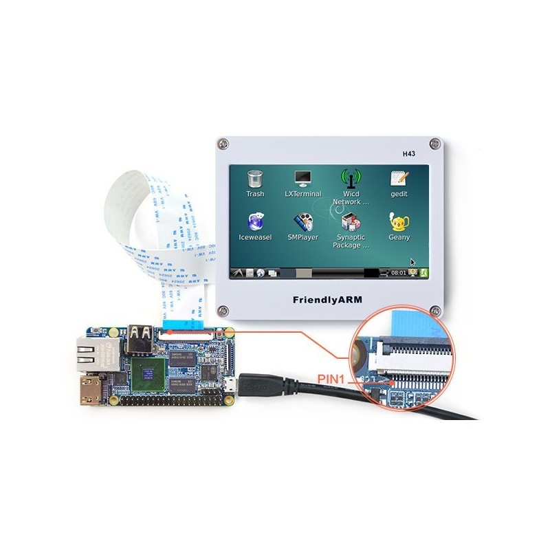 Ekran dotykowy rezystanacyjny H43 LCD 4,3'' 480x272px dla NanoPi
