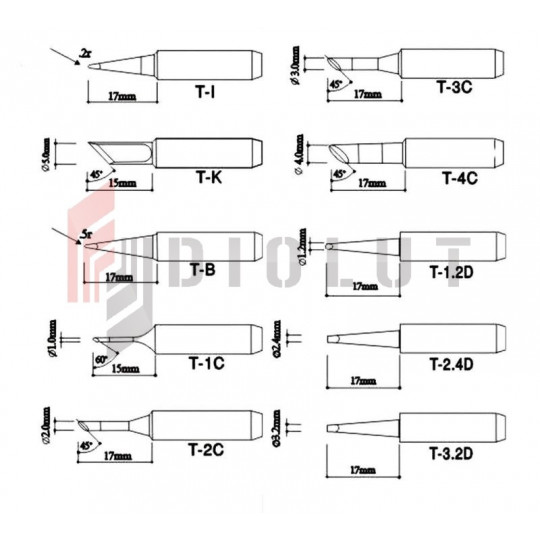 Набір жал для паяльних станцій - серія 900M - 10 шт.