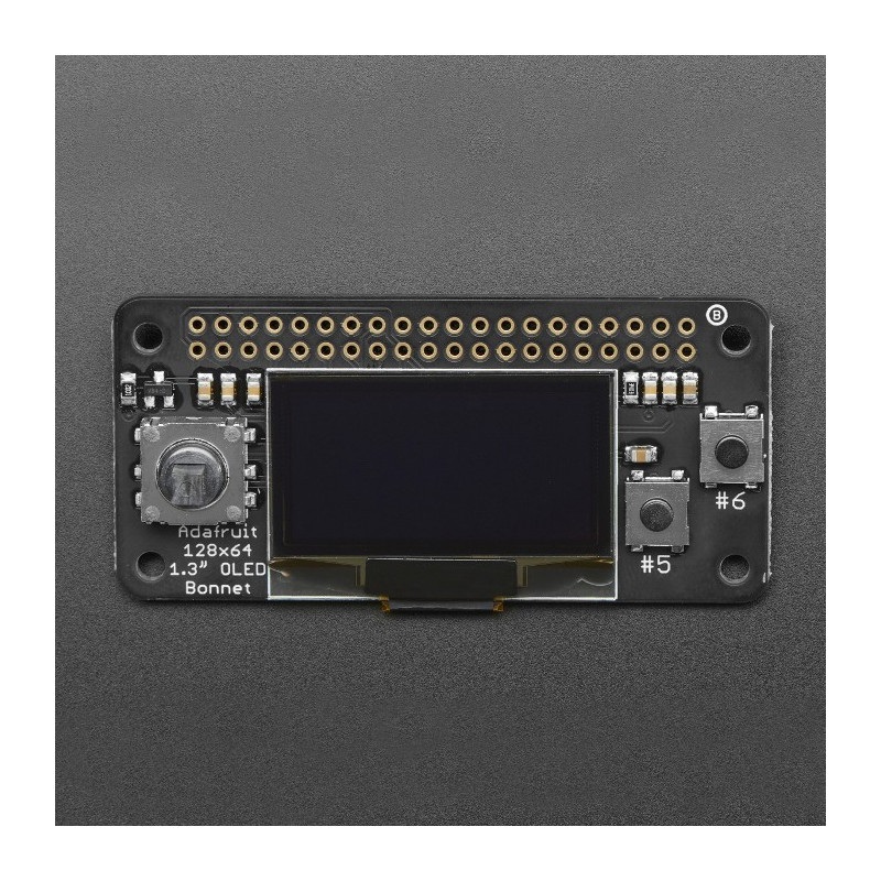 Adafruit Bonnet - wyświetlacz OLED 128x64px z joystickiem i przyciskami dla Raspberry Pi