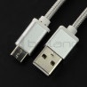 Przewód USB 2.0 typ A - USB 2.0 typ C - 1m srebrny z oplotem - zdjęcie 1
