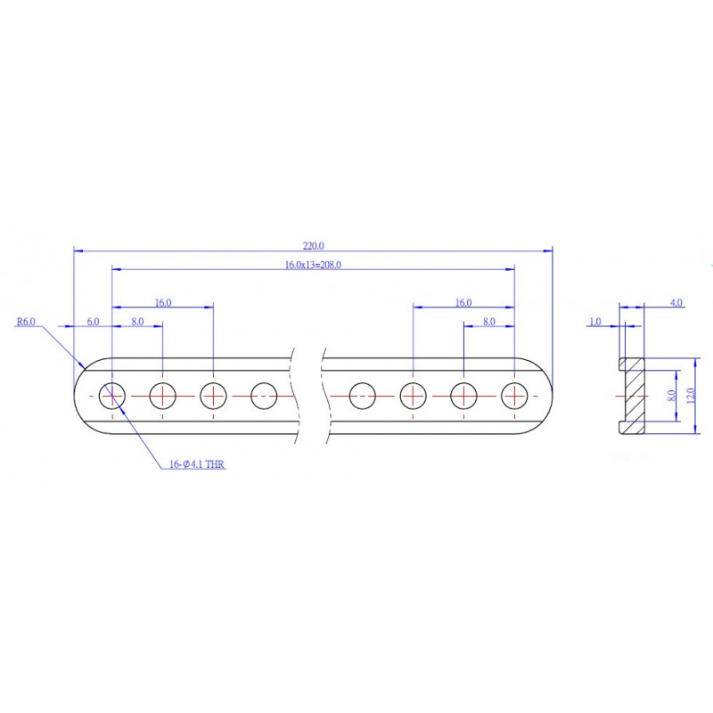 MakeBlock 60725 - belka 0412-220 - niebieski - 4szt.