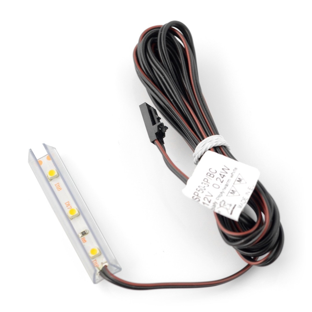 Oświetlenie LED do półek NSP-50 - 3diody, biały-neutralny - 12V / 0.24W