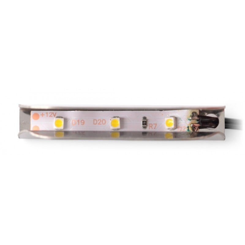 Oświetlenie LED do półek NSS60 - 3diody, biały-neutralny - 12V / 0.24W - stal nierdzewna